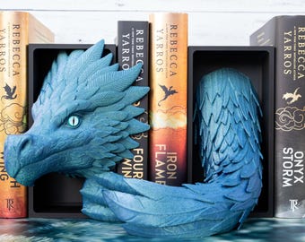 Air Dragon Book Nook, Blue Fantasy Bookshelf Insert, Dragon Shelf Decor, Romantasy Book Lover Gift, 3D Printed Bookend