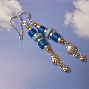 Camino de Santiago compostella scallop shell earrings with heart