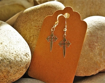 Camino de Santiago St James cross earrings