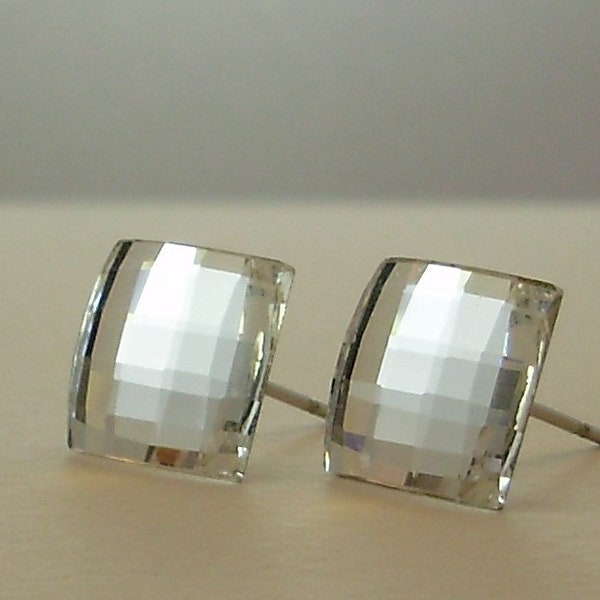 Swarovski Chessboard Crystal Stud Earrings from GraceStoneDesign