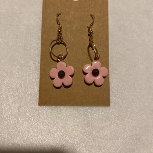 Kolczyki Różowe Stokrotki