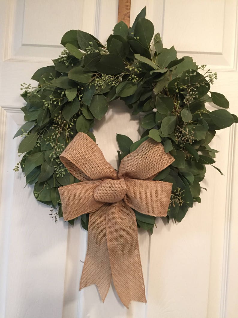 Fresh Eucalyptus Wreath seeded eucalyptus wreath silver Etsy
