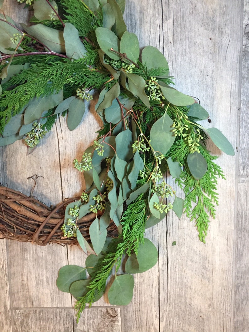 LOCAL PA Eucalyptus Wreath fresh evergreen seeded eucalyptus Etsy