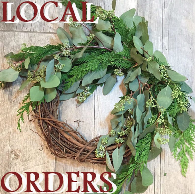 LOCAL PA Eucalyptus Wreath fresh evergreen seeded eucalyptus Etsy