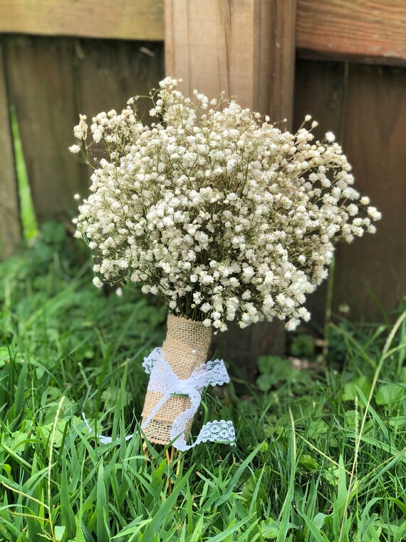 Bouquet De Mariage De Souffle De Bebe Seche Mariee De Fleur Etsy
