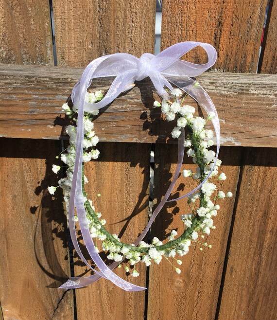 Couronne De Souffle De Bebe Frais Couronne De Fleur Blanche Etsy