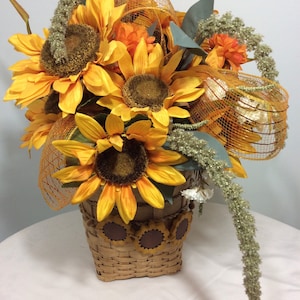 Fall Silk Floral Arrangment Sunflowers