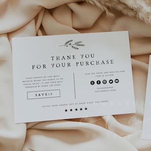 APOTHECARY | Small Business Thank You Card Template, Rustic Package Insert, Botanical Business Thank You, Thank You For Your Purchase DIY