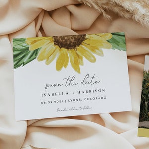 EMMA Sunflower Save the Date Template, Fall Save the Date, Rustic Save the Date Cards, Country Save the Date, Autumn Country Barn Wedding