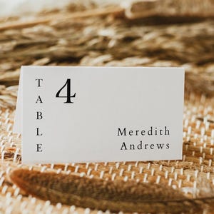 Moderne Tischkarten Vorlage, Minimalistische Hochzeit Namenskarten, Tischkarten Vorlage bearbeitbar, Tisch Namenskarten, Templett Tischkarten - HARPER