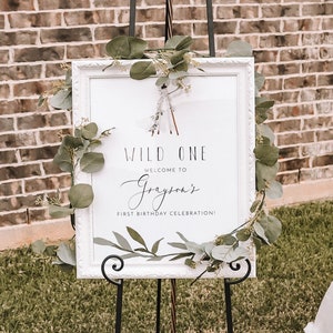 HANNA Any Age Birthday Welcome Sign Template, First Birthday Welcome Sign, Wild One Welcome Sign, Teepee Birthday Welcome, Secret Garden DIY