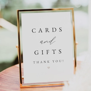 Cartello per biglietti e regali, biglietti e regali stampabili per matrimonio, cartello per tavolo regalo, cartello per biglietti di matrimonio moderno minimalista semplice fai da te istantaneo MARAH