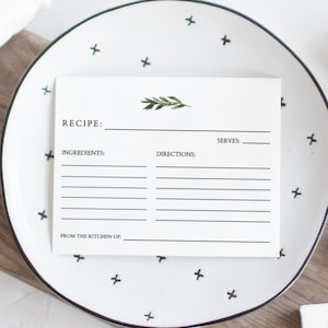 MinimalisT Greenery Recipe Card Template