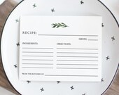 MinimalisT Greenery Recipe Card Template