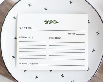 MinimalisT Greenery-receptkaartsjabloon