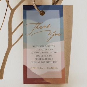 Modèle d'étiquette de faveur de mariage du sud-ouest, étiquettes de faveur de mariage en terre cuite, étiquette de cadeau de mariage bohème imprimable, étiquette de faveur de douche DIY - OPHELIA