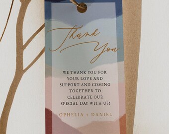 Southwestern Wedding Favor Tag Template, Terracotta Wedding Favor Tags, Bohemian Wedding Gift Tag Printable, Shower Favor Tag DIY - OPHELIA