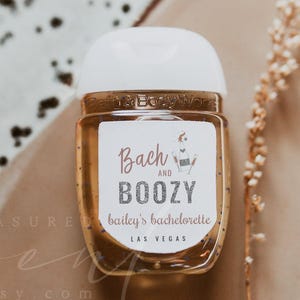 Modello di etichetta disinfettante Bach and Boozy, etichetta disinfettante per addio al nubilato stampabile. Baby shower Boho Sun Gender Neutral - GENNA