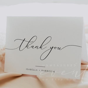 Hochzeit Dankeschön, moderne Hochzeit Dankeschöns, Kalligraphie Dankeschön, druckbare Dankeschön-Karte, minimale Dankeschön-Karte EDITABLE ASHER