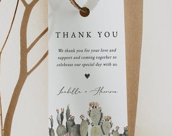 Cactus Favor Tag Template, Cactus Wedding Favor Tag, Cactus Gift Tag ...