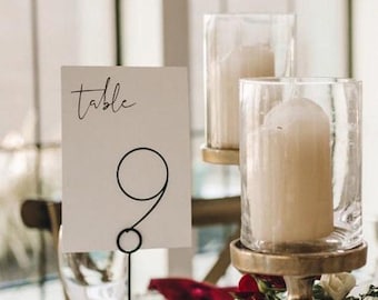 Minimalist Wedding Table Number Template, Simple Table Numbers, Modern Table Numbers Printable, Clean Table Number Cards Instant - ADELLA