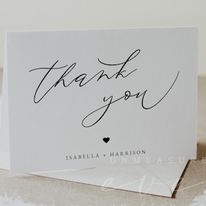 Minimalistische Dankeskarten-Vorlage, Druckbare Dankeskarte, Sofortiger Download Dankeskarten, Moderne Hochzeit DIY Einfach Danke - MARAH