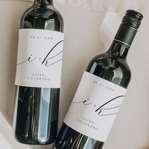 Minimal Wedding Wine Label Template, Elegant Wine Labels Wedding, Editable Wine Labels, Printable Wine Labels, Classic Wedding Wine ASHER