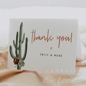 Modello di biglietto di ringraziamento, biglietto di ringraziamento stampabile, biglietto di ringraziamento cactus, Scottsdale Before The Veil, Fiesta Bachelorette Saguaro - ELEANOR