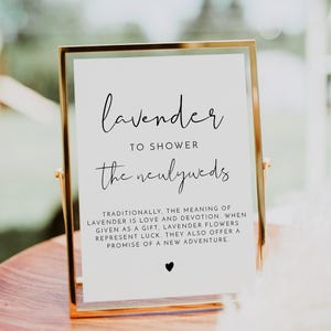 Minimalistisches Lavendel Toss Sign zum Ausdrucken, Hochzeit Lavendel Toss Sign Vorlage, Lavendel Konfetti Sende Off Schild - ADELLA