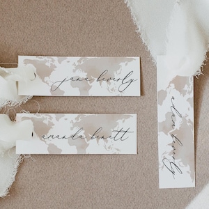 Aquarell Karte Schlanke Tischkarte Vorlage, Dünne Hochzeit Tischkarten, Magere Hochzeit Tischkarten, Einzigartige Schlanke Tisch Name Karte Hochzeit CARMEN