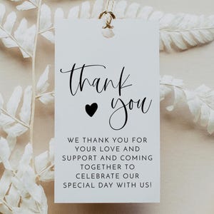 Favor Tag Template, Printable Favor Tag, Modern Minimalist Favor Tag, Simple Favor Tag, Clean Thank You Tag Instant Birthday Shower JOLIE