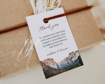 YOSEMITE Favor Tag Template, Yosemite National Park Gift Tag, Destination Wedding Welcome Bag Tag, Printable Tags Bachelorette Instant DIY