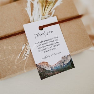 YOSEMITE Favor Tag Template, Yosemite National Park Gift Tag, Destination Wedding Welcome Bag Tag, Printable Tags Bachelorette Instant DIY