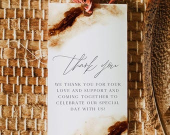 Terracotta Wedding Favor Tag Template, Burnt Orange Favor Tags, Watercolor Favor Tags, Bohemian Favor Tags, Boho Desert Fall Rust - JAYLA