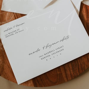 MARAH Modern Wedding Envelope Address Template, Minimalist Printable Wedding Envelope Template, Editable Wedding Envelopes, Guest Addressing