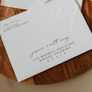 BLAKELY Modern Wedding Envelope Address Template, Simple Printable Wedding Envelope Template, Editable Wedding Envelopes, Guest Addressing