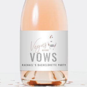 Plantilla de etiqueta para mini champán Vegas Before Vows, etiquetas para mini botellas de champán imprimibles, etiquetas para mini champán de despedida de soltera instantáneas - GENNA