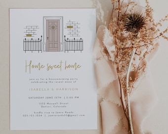 Door Housewarming Party Invitation Template, Editable Moving Announcement Printable, Instant Download House Warming Invitation Evite DIY