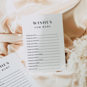 ZARA wünscht Baby Kartenvorlage, druckbare Baby Shower Wunsch Karte, moderne minimalistische Baby Advice Card, simple sauber geschlechtsneutral DIY