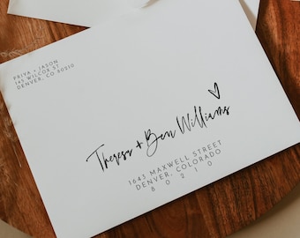 PRIYA Envelope Addressing, Printable Wedding Envelope Template, Editable Wedding Envelopes, Modern Minimalist Envelope Template Instant