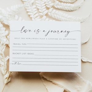 BLAIR PRINTED + SHIPPED Bridal Shower Advice Card, Love is a Journey Activity, Travel Bridal Shower Game, Modern Minimalist Activities