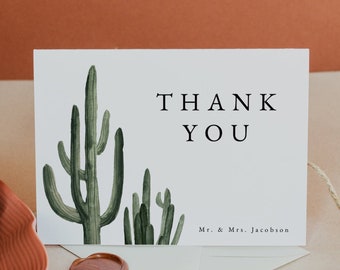 Bulk Set of 48 Blank Cards with Envelopes for Baby Shower Note Cards Cactus Thank You Cards for Succulent Thank You Notes Wedding Thank You Cards and Bridal Shower Thankyou Card 