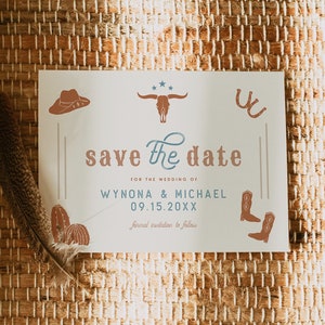 Western Save the Date Template, Ranch Wedding Save the Date, Southwestern Wedding Invitation Printable, Cowboy Save the Date Photo WYNONA