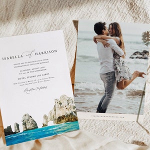 Cabo Wedding Invite, Cabo Wedding Evite, Cabo San Lucas Wedding Invitation Template Printable, Instant Download Cabo Painting, Beach Wedding