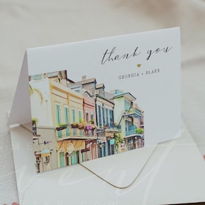 New Orleans Dankeskarten-Vorlage, Louisiana Dankeskarte, Aquarell New Orleans Printable Danke, Hochzeit Danke Templett NOLA