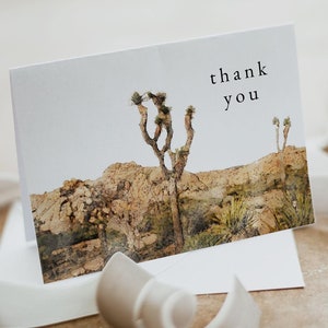 Modèle de carte de remerciement Joshua Tree, carte de remerciement de mariage bohème, carte de remerciement du haut désert, parc national GRETA de Palm Springs