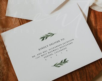 LANA Modern Greenery Envelope Template, Envelope Address Template, Envelope Addressing, Instant Download Wedding Envelope DIY Printable