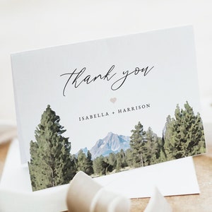 TETON NATIONAL PARK Dankeskarte, druckbare Dankeskarte, Dankeskartenvorlage, Berg Dankeskarte, Hochzeit Dankeskarten