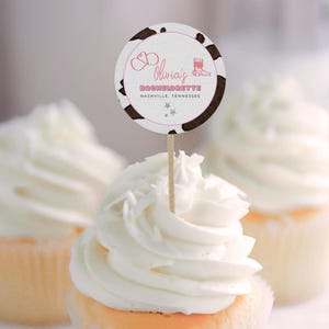 Space Cowgirl Cupcake Topper Template, Printable Cupcake Flags, Disco Cowgirl Cupcake Toppers, Watercolor Nashville Bachelorette Favor DINA