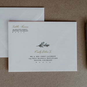 NOEL Winter Pine Hochzeitsumschlag Vorlage, Weihnachtsumschlag Adressierung, Weihnachtskarte Umschlag Adresse, druckbare Umschlag Adresse